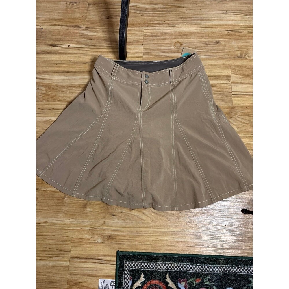 tan Athleta Whatever active skort with front seam detailing